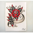 Load image into Gallery viewer, “Rose and Banner” 5x7 original painting