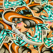 Load image into Gallery viewer, Cowgirl Blues Die Cut Sticker