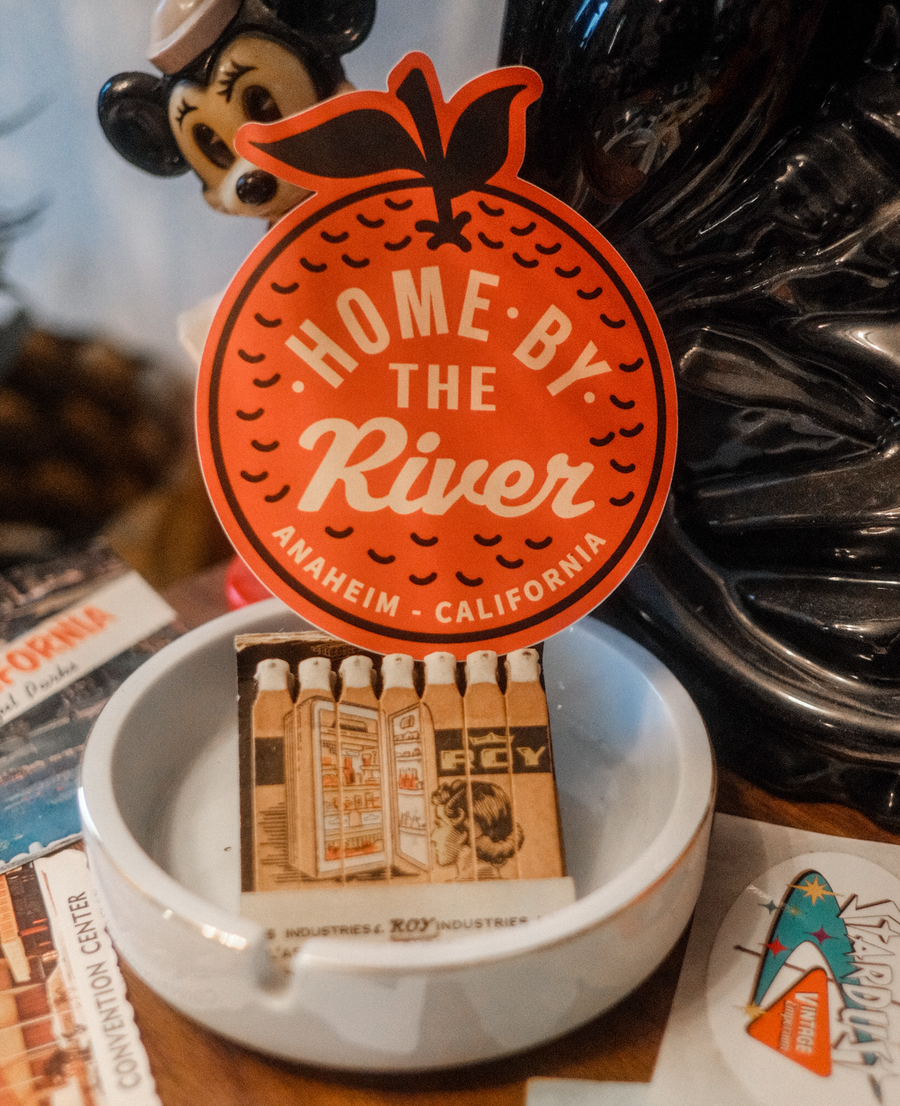 Home By The River Orange Sticker