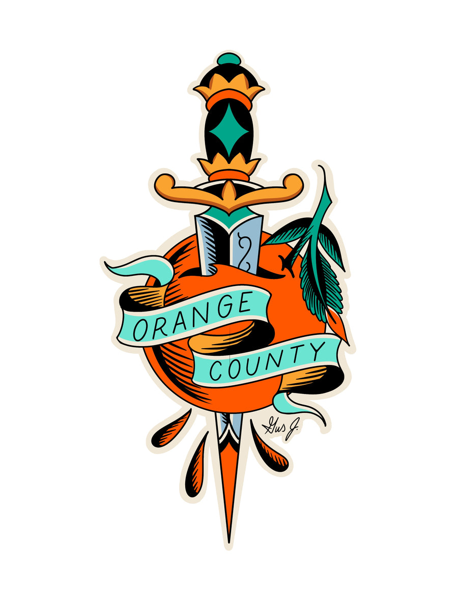 Orange County Dagger Sticker