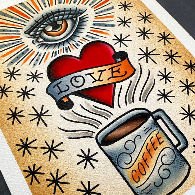 “Eye Love Coffee” 8x10 original painting