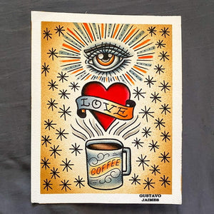 “Eye Love Coffee” 8x10 original painting