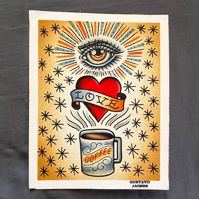 “Eye Love Coffee” 8x10 original painting