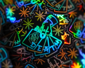 "Luck Of The Draw" Holographic die cut sticker