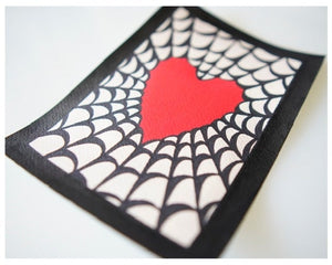 “Spider Webbed Heart” 5x7 original painting