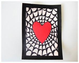 “Spider Webbed Heart” 5x7 original painting